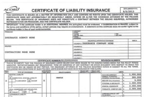 Insurance certificate 